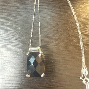sterling silver new (no tag) with dark brown stone pendant